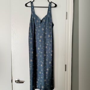 Floral Blue Sleeveless Dress